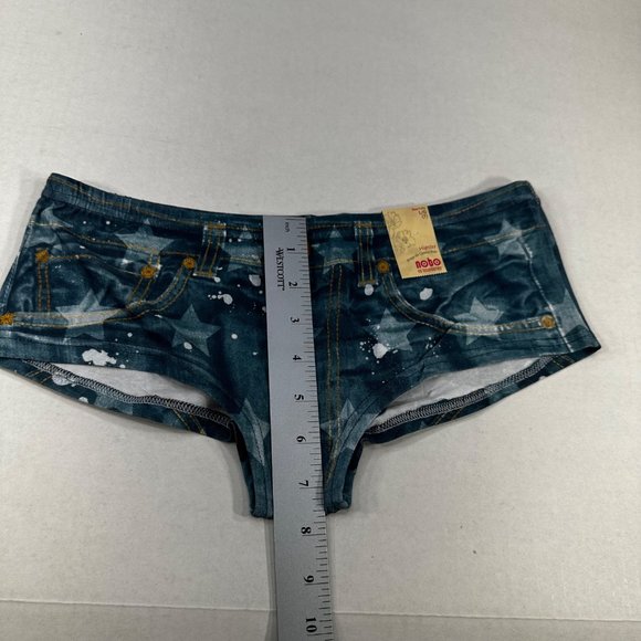 No Bo Women's Size 7 Large Panty Hipster Looks Like Jeans Blue New With Tags - Picture 9 of 10